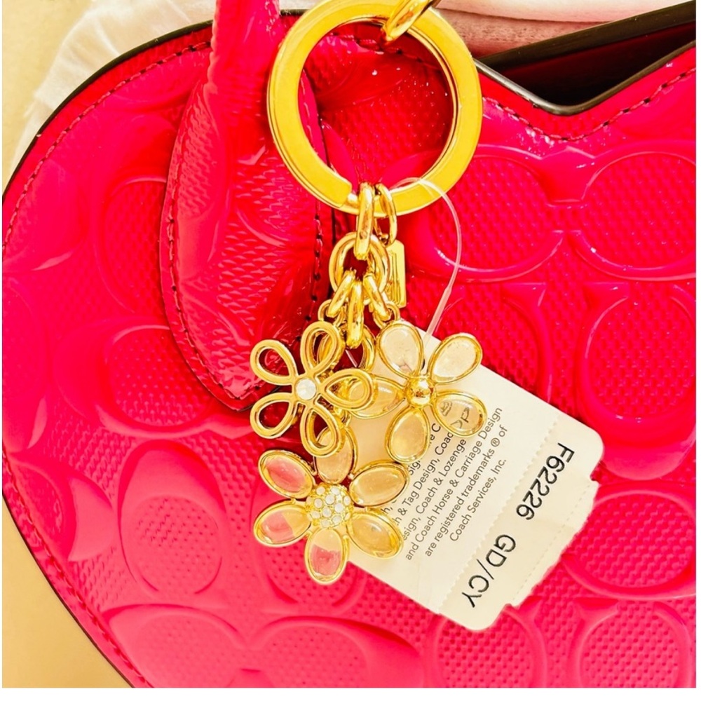 π°SOLDπ°RARE Coach Flower Keychain/ Bag Charm - Picture 11 of 14